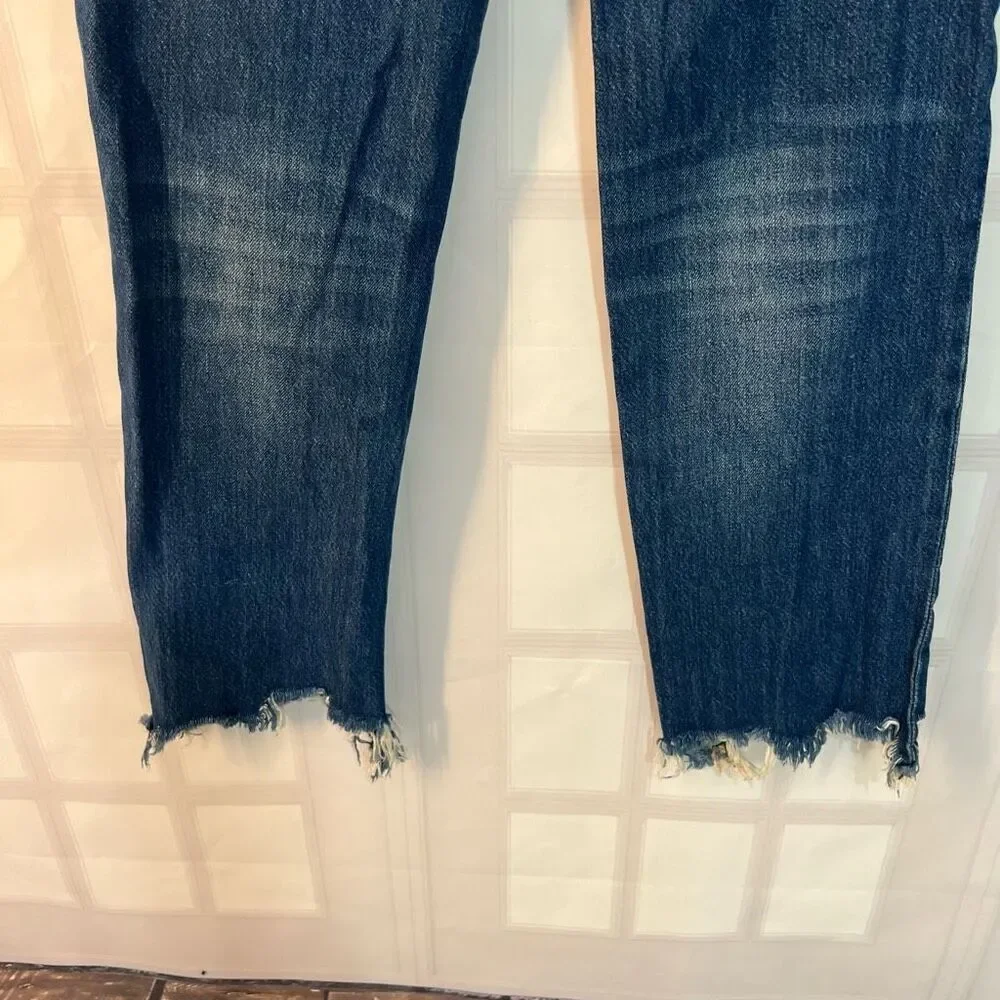 FREE PEOPLE STRAIGHT UP BAGGY MEDIUM WASH HIGH RISE JEANS size 25